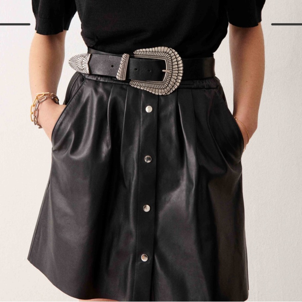 BA&SH New leather skirt NWT  lamb skin super soft size M